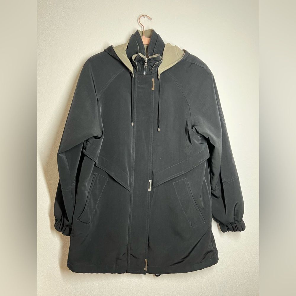 Croft & Barrow Black Cream Women Parka Coat Vintage Style size S